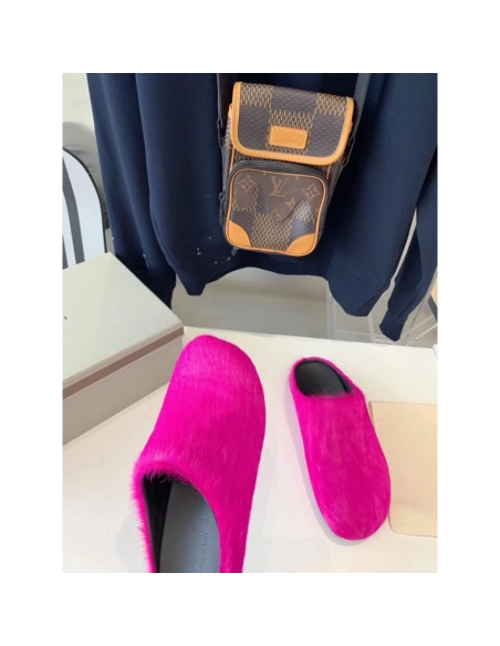 MARNI FUCHSIA Pink Fussbett Sabot Loafers Slide,Marni Slide,Men Sneakers