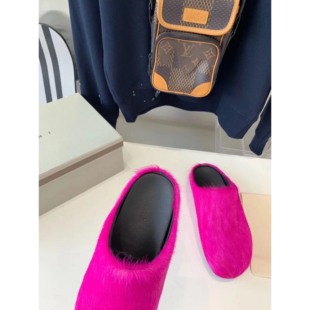 MARNI FUCHSIA Pink Fussbett Sabot Loafers Slide,Marni Slide,Men Sneakers
