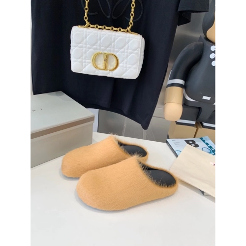 Marni Apricot LONG-HAIR CALFSKIN FUSSBETT SABOT Slide,Marni Slide,Men Sneakers