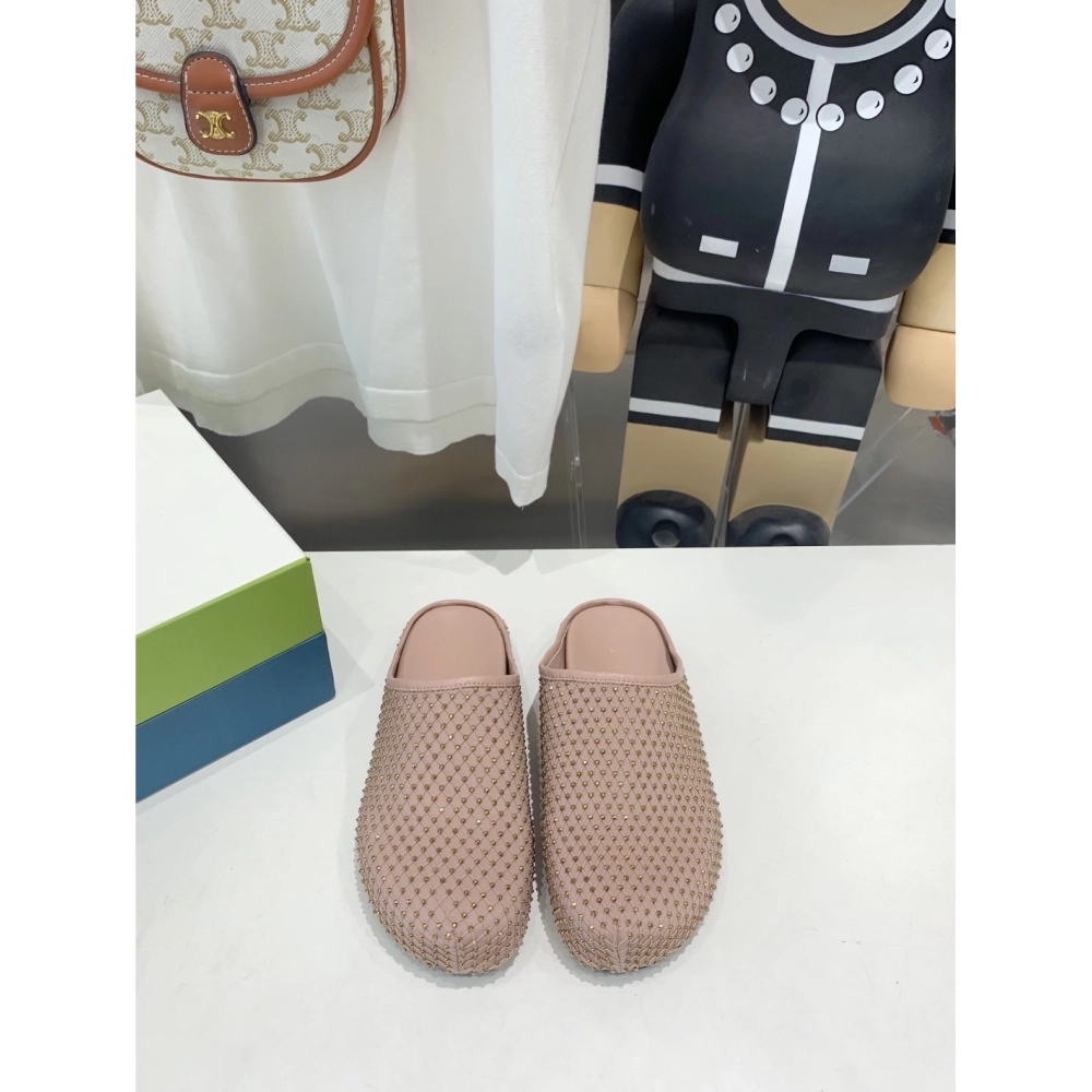 Marni Pink Fussbett Sabot Slide With Rhinestones,Marni Slide,Men Sneakers