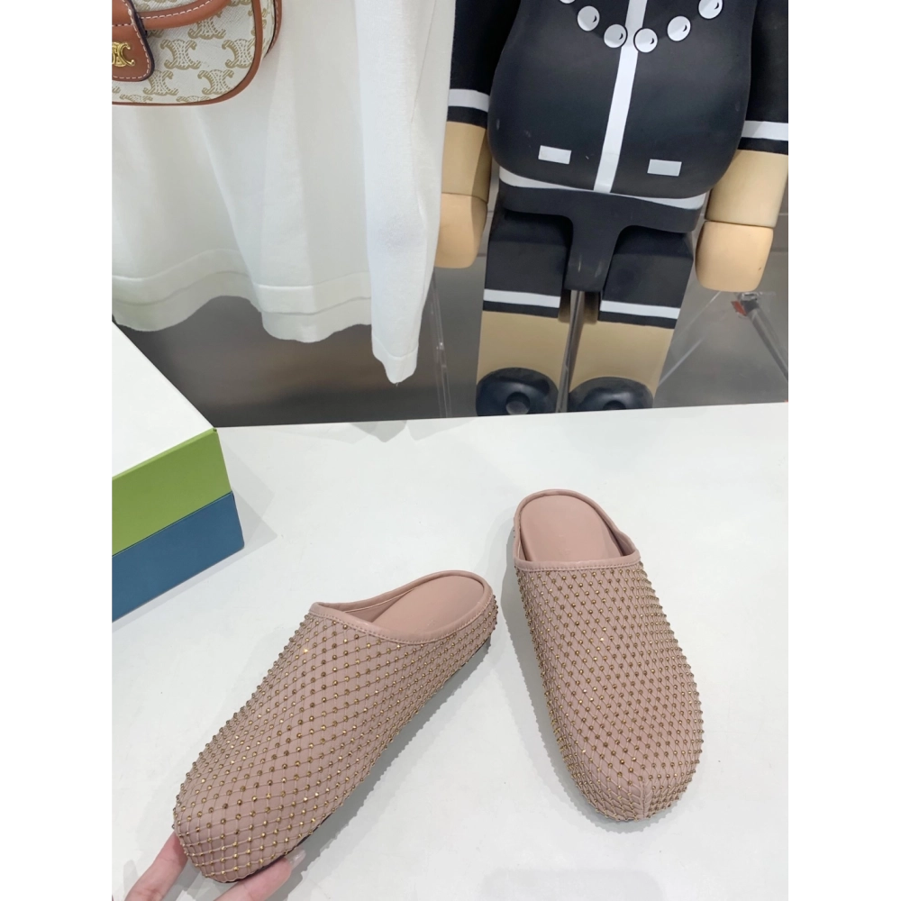 Marni Pink Fussbett Sabot Slide With Rhinestones,Marni Slide,Men Sneakers