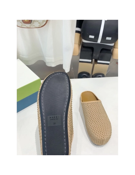 Marni Yellow Fussbett Sabot Slide With Rhinestones,Marni Slide,Men Sneakers