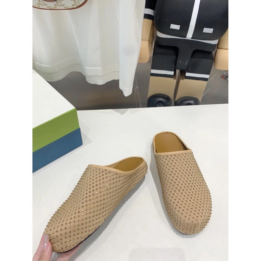 Marni Yellow Fussbett Sabot Slide With Rhinestones,Marni Slide,Men Sneakers