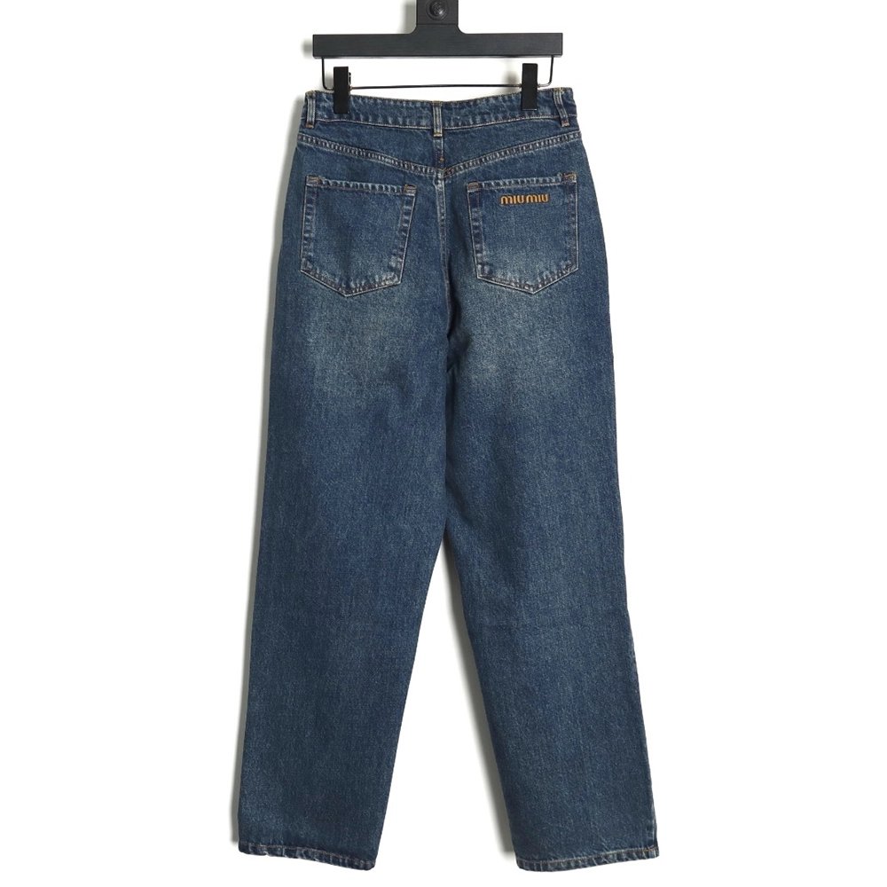 Miu Miu back pocket embroidered logo jeans,Miu Miu,