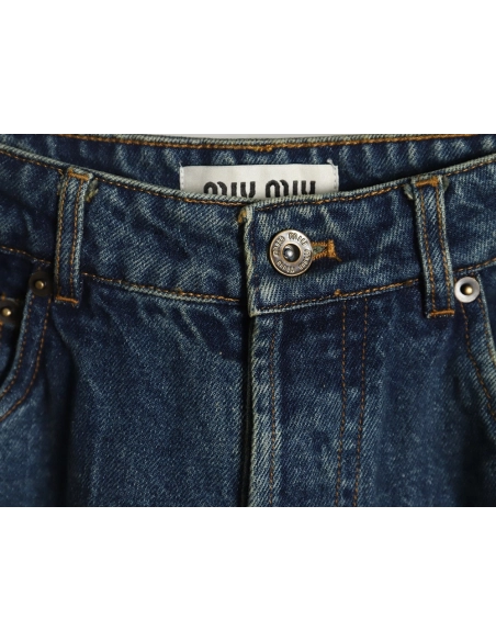 Miu Miu back pocket embroidered logo jeans,Miu Miu,
