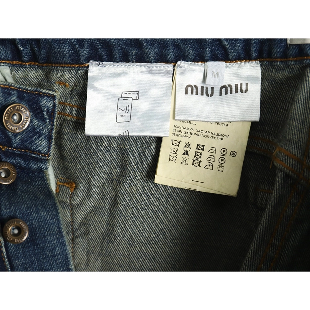 Miu Miu back pocket embroidered logo jeans,Miu Miu,