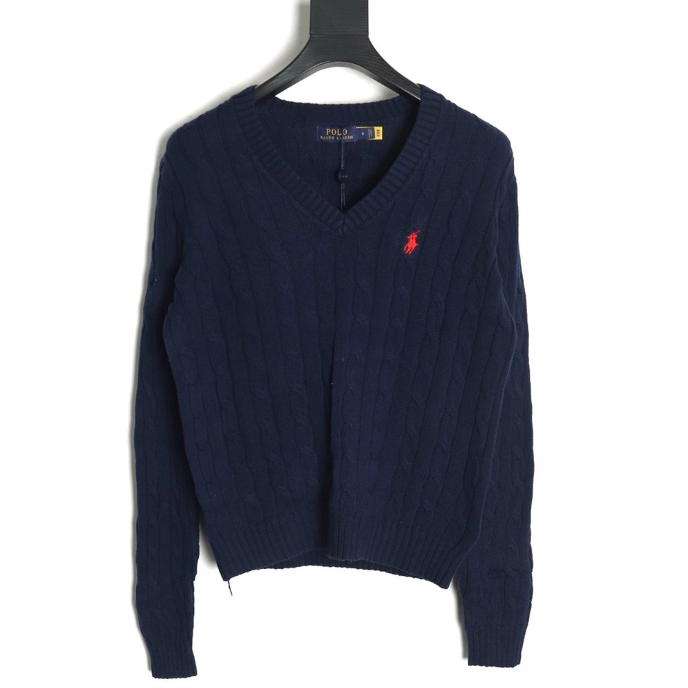 Ralph Lauren Sweatshirt,Sweatshirt,APPAREL with cheap price high quality for Ralph Lauren Classic Womens Cable Knit VNeck Sweate