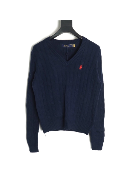 Ralph Lauren Sweatshirt,Sweatshirt,APPAREL with cheap price high quality for Ralph Lauren Classic Womens Cable Knit VNeck Sweate