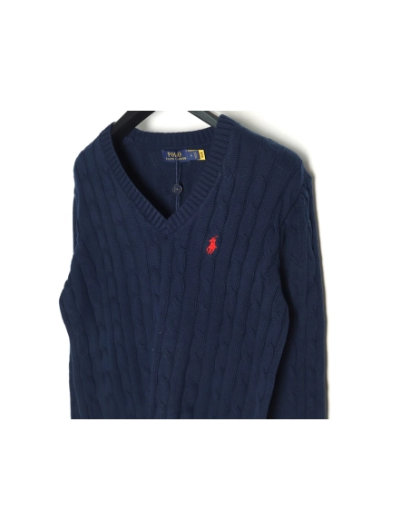 Ralph Lauren Sweatshirt,Sweatshirt,APPAREL with cheap price high quality for Ralph Lauren Classic Womens Cable Knit VNeck Sweate