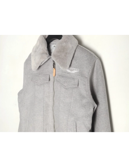 Louis Vuitton fur collar patchwork wool padded jacket,Louis Vuitton Jacket,Jacket,APPAREL