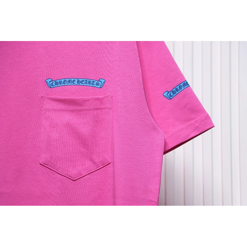 Chrome Hearts scroll banner dopamine color pocket Tshirt,Chrome Hearts T Shirt,Tshirt,APPAREL