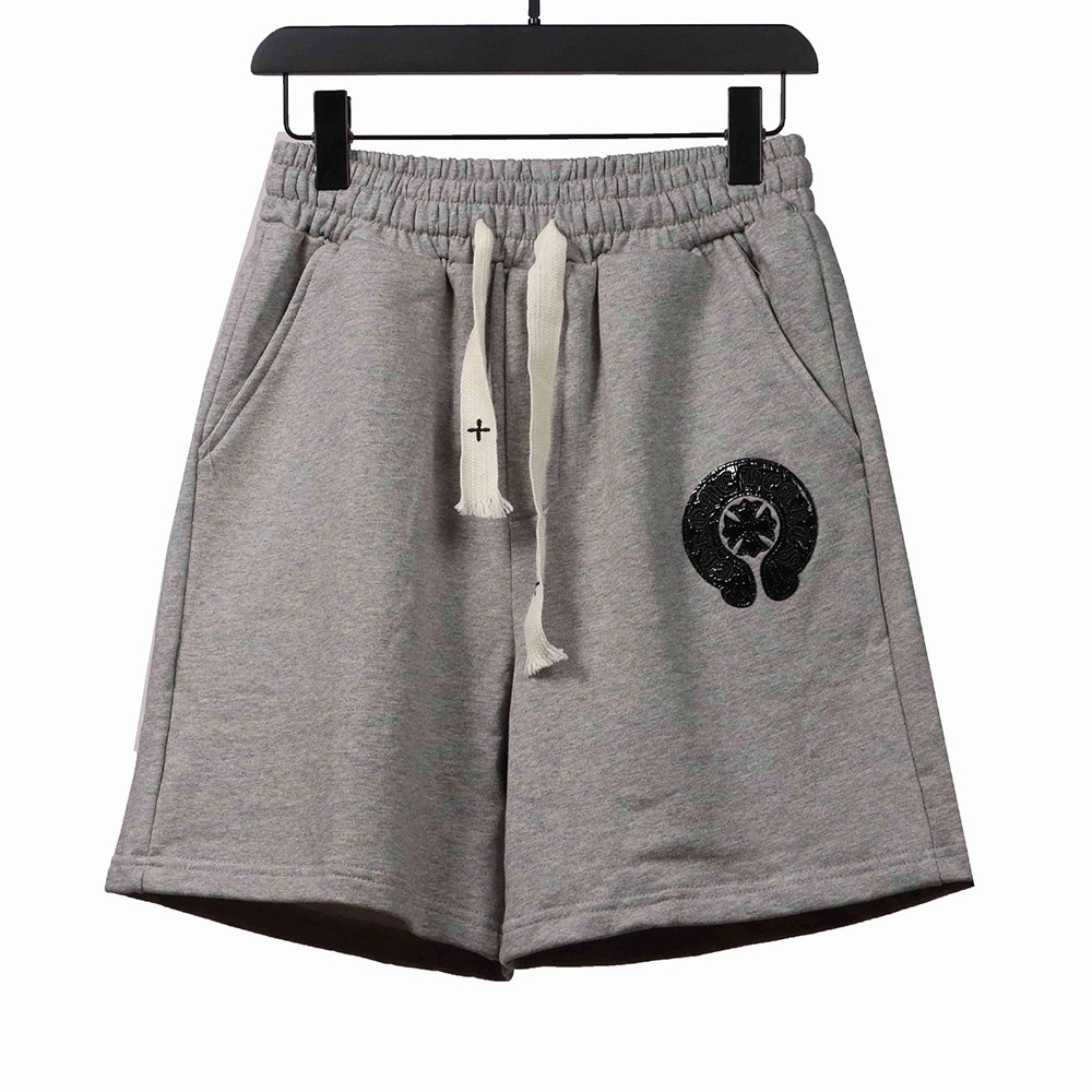 Chrome Hearts Horseshoe Cross Grey Shorts,Chrome Hearts Short,Shorts,APPAREL