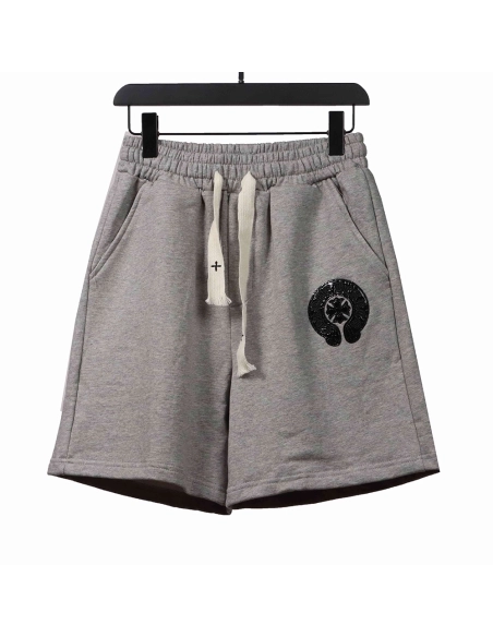 Chrome Hearts Horseshoe Cross Grey Shorts,Chrome Hearts Short,Shorts,APPAREL