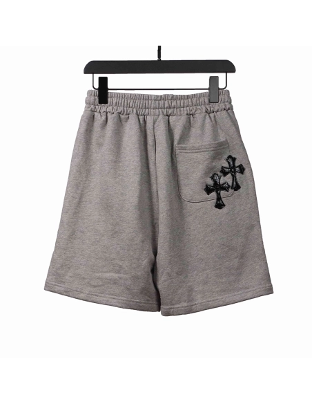 Chrome Hearts Horseshoe Cross Grey Shorts,Chrome Hearts Short,Shorts,APPAREL