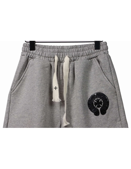 Chrome Hearts Horseshoe Cross Grey Shorts,Chrome Hearts Short,Shorts,APPAREL