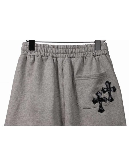 Chrome Hearts Horseshoe Cross Grey Shorts,Chrome Hearts Short,Shorts,APPAREL