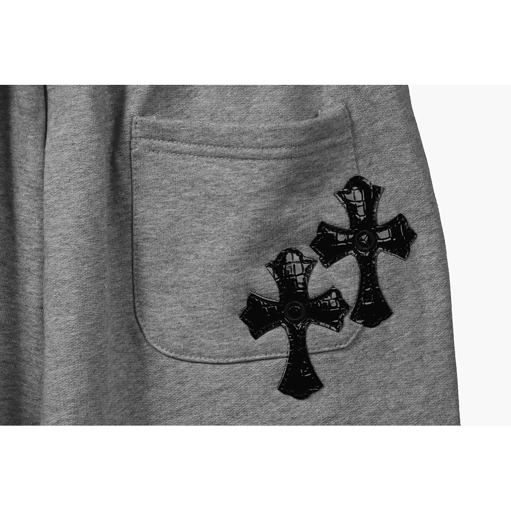 Chrome Hearts Horseshoe Cross Grey Shorts,Chrome Hearts Short,Shorts,APPAREL