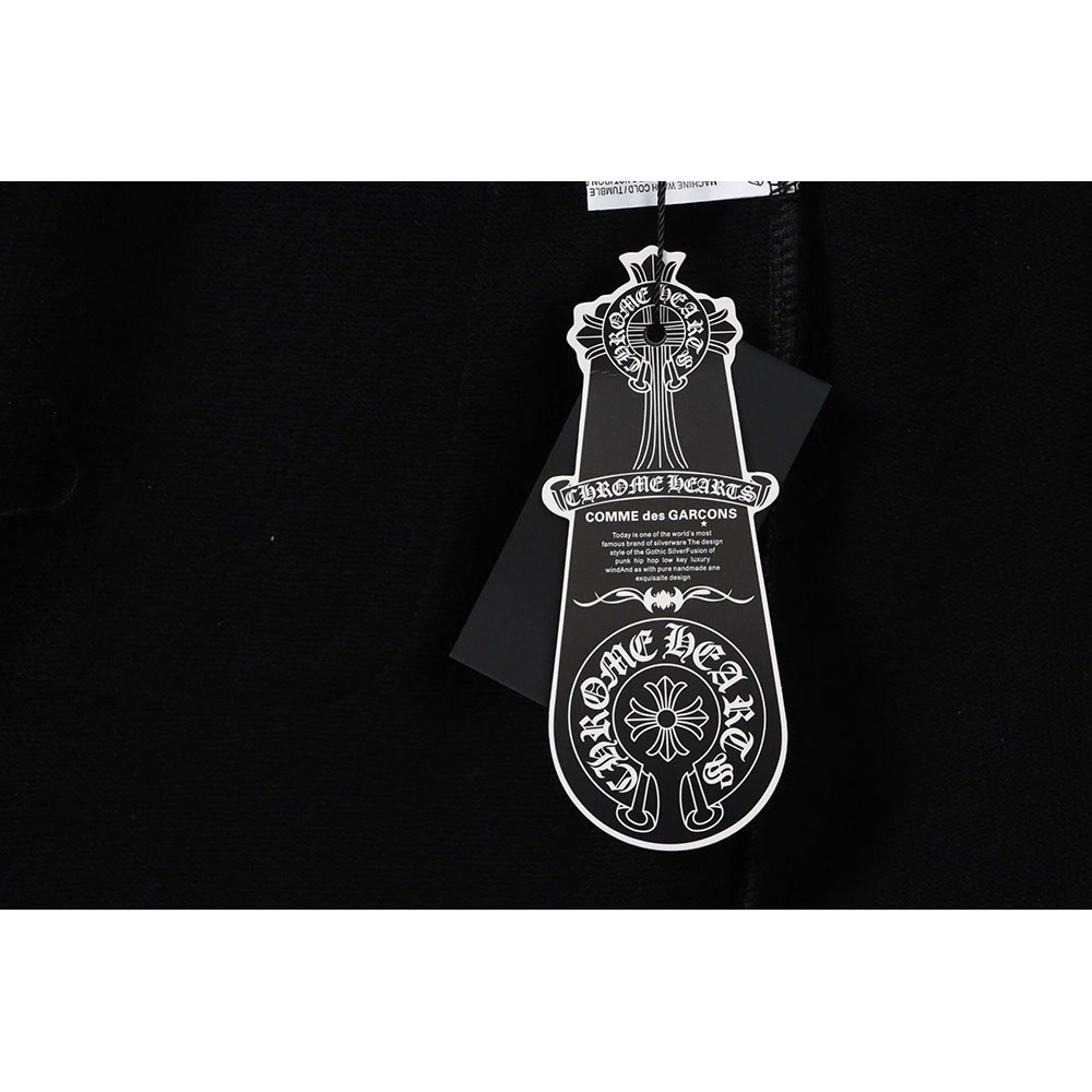 Chrome Hearts embroidered Sanskrit cross terry black shorts,Chrome Hearts Short,Shorts,APPAREL