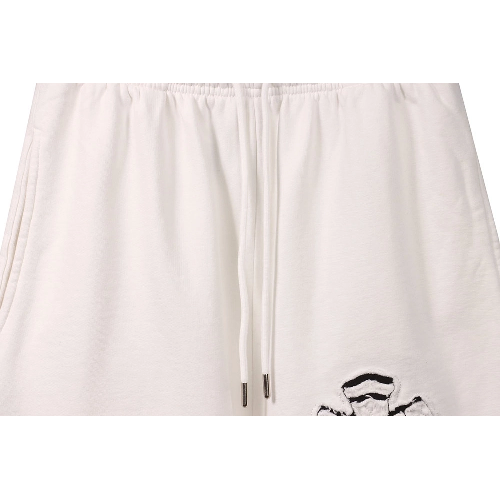 Chrome Hearts Horseshoe Distressed Sanskrit White Shorts,Chrome Hearts Short,Shorts,APPAREL