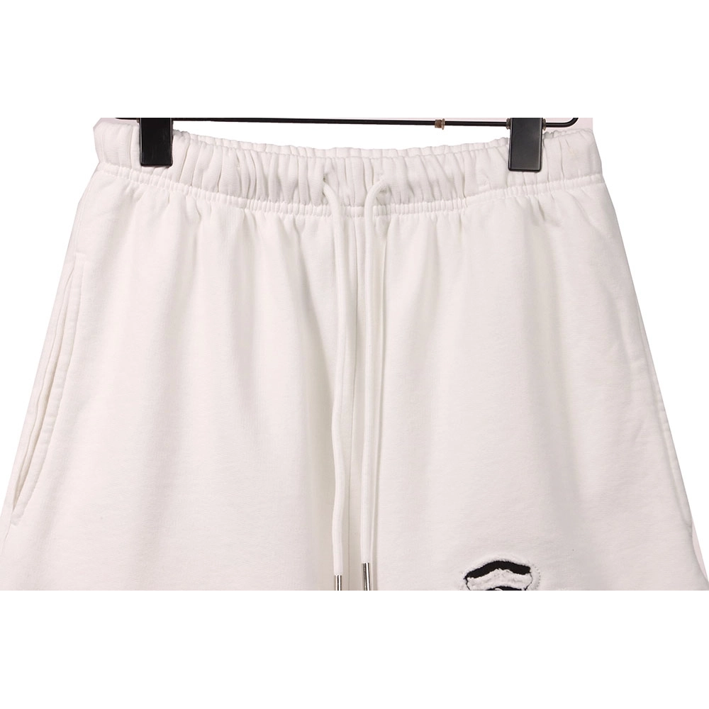 Chrome Hearts Horseshoe Distressed Sanskrit White Shorts,Chrome Hearts Short,Shorts,APPAREL