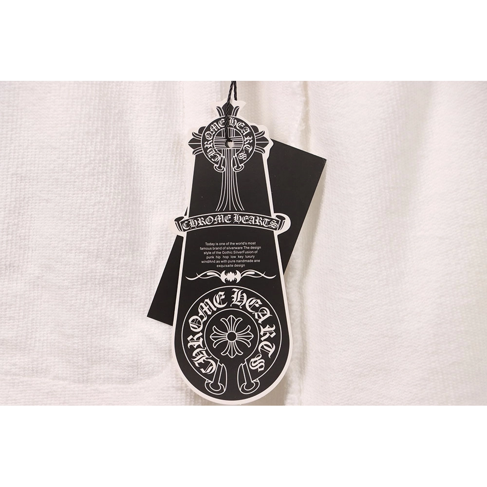 Chrome Hearts Horseshoe Distressed Sanskrit White Shorts,Chrome Hearts Short,Shorts,APPAREL