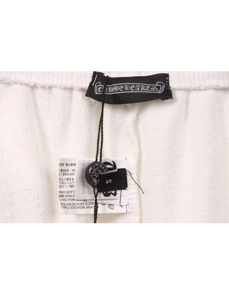 Chrome Hearts Horseshoe Distressed Sanskrit White Shorts,Chrome Hearts Short,Shorts,APPAREL