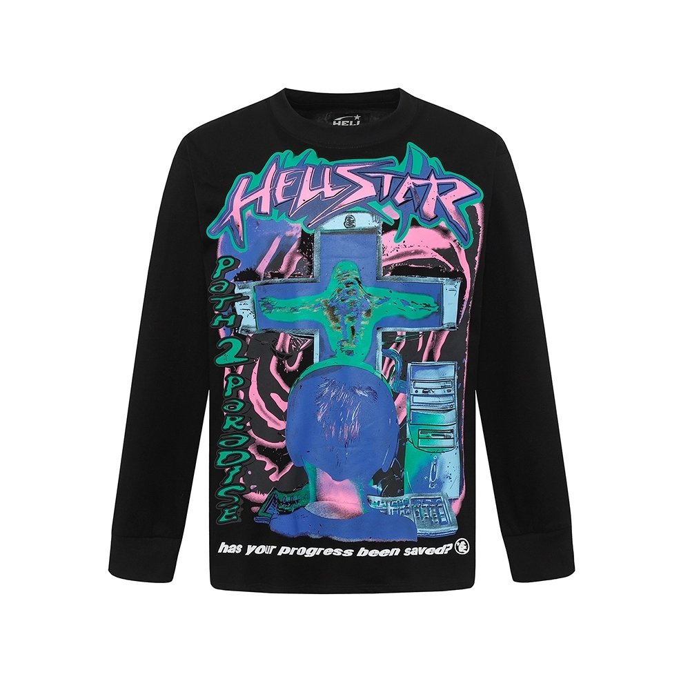 Hell Star Print Long Sleeve Tshirt,Hell Star T shirt,Tshirt,APPAREL
