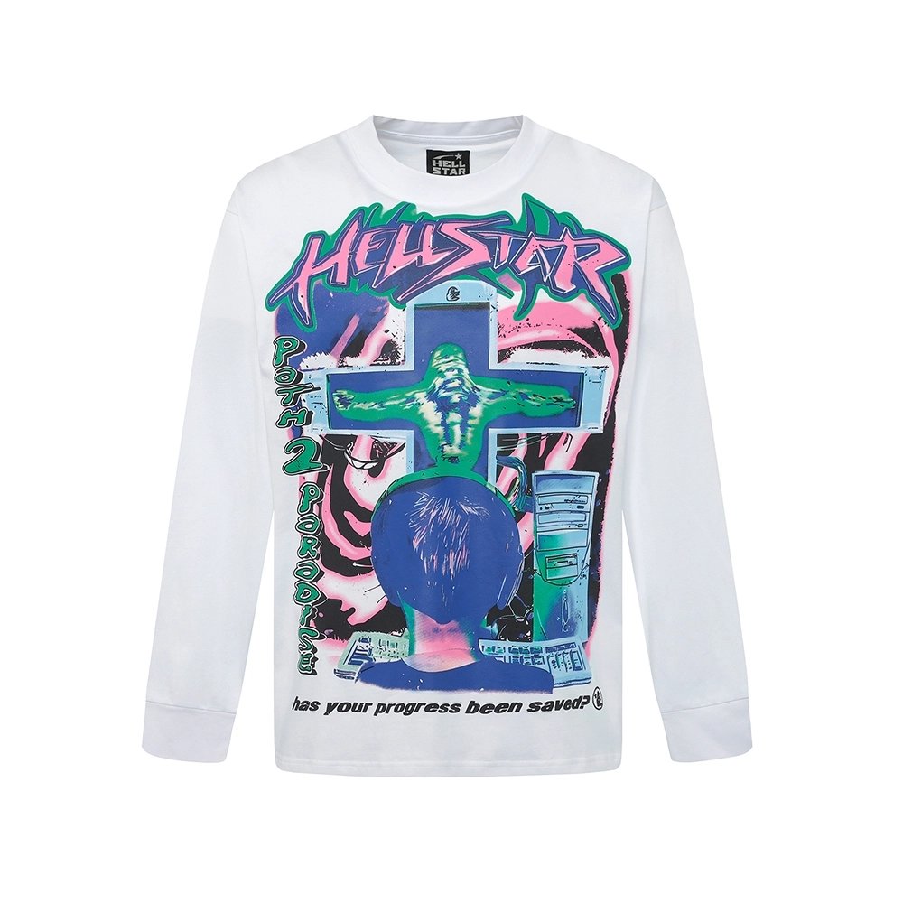 Hell Star Print Long Sleeve Tshirt,Hell Star T shirt,Tshirt,APPAREL