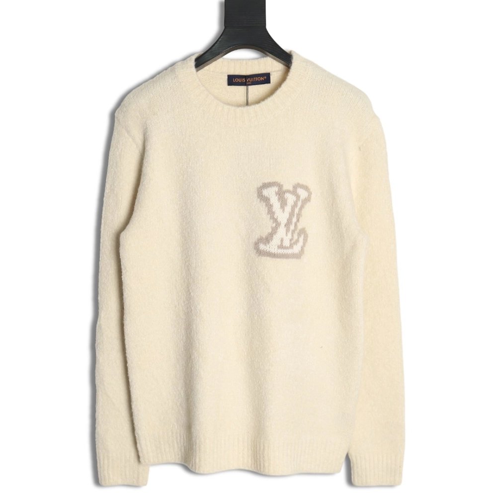 Louis Vuitton monogram intarsia knitted crew neck sweater,Louis Vuitton Sweatshirt,Sweatshirt,APPAREL