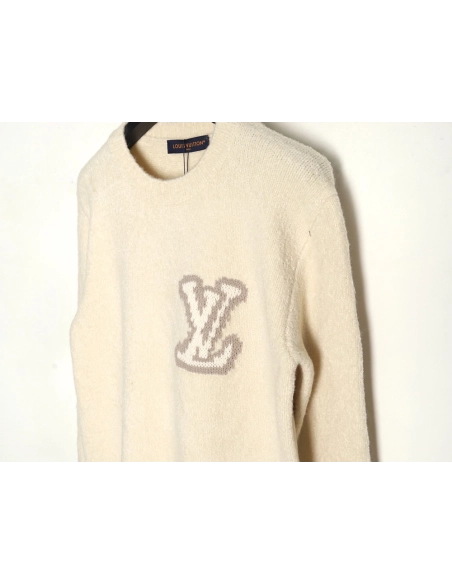 Louis Vuitton monogram intarsia knitted crew neck sweater,Louis Vuitton Sweatshirt,Sweatshirt,APPAREL