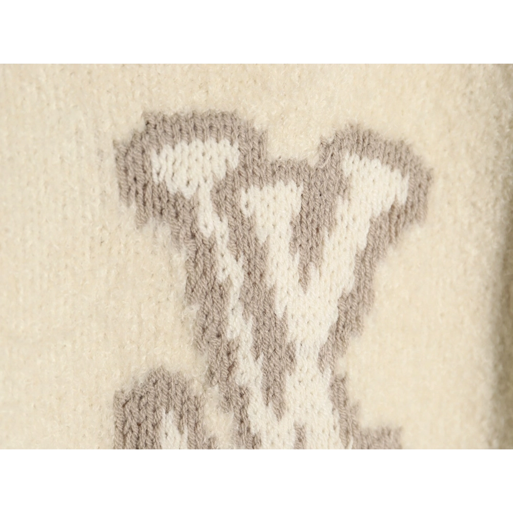 Louis Vuitton monogram intarsia knitted crew neck sweater,Louis Vuitton Sweatshirt,Sweatshirt,APPAREL