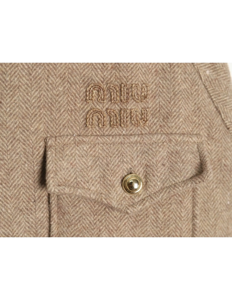Miu miu herringbone twill pattern jacket,Miu Miu Jacket,Jacket,APPAREL