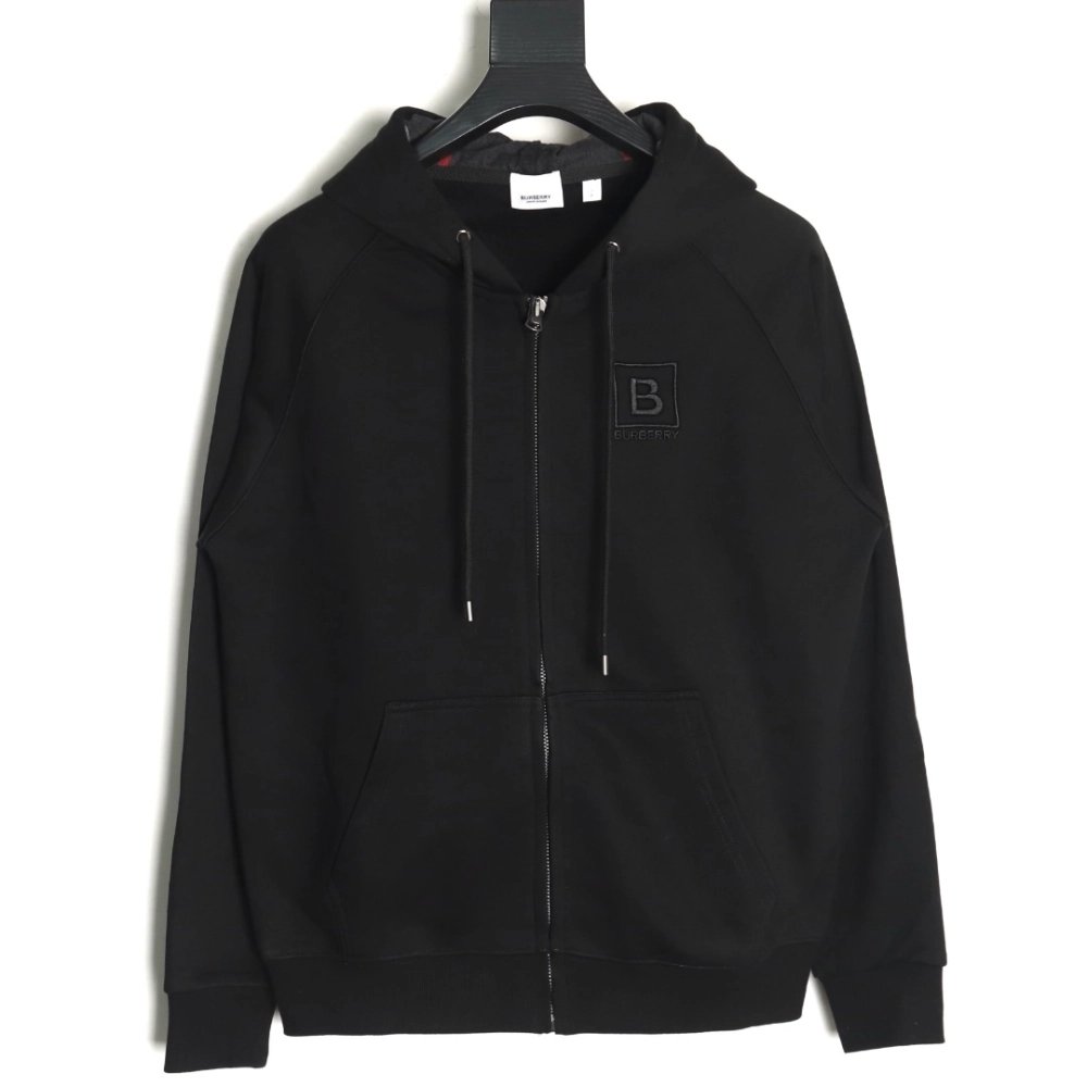Burberry B plaid hooded zipup hooded sweatshirt,Burberry Sweatshirt,Sweatshirt,APPAREL