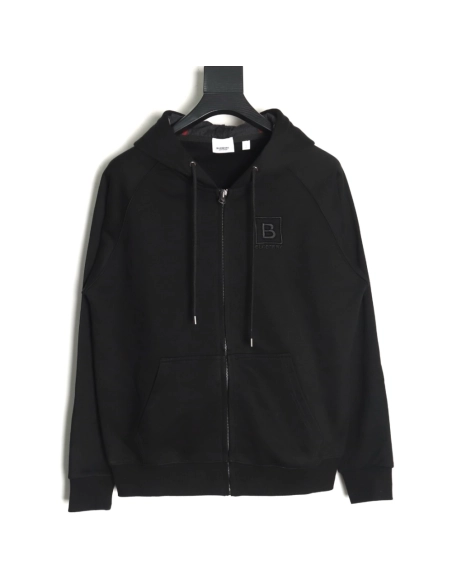Burberry B plaid hooded zipup hooded sweatshirt,Burberry Sweatshirt,Sweatshirt,APPAREL