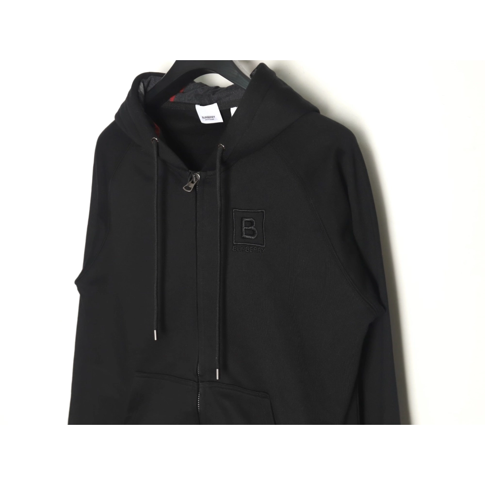 Burberry B plaid hooded zipup hooded sweatshirt,Burberry Sweatshirt,Sweatshirt,APPAREL