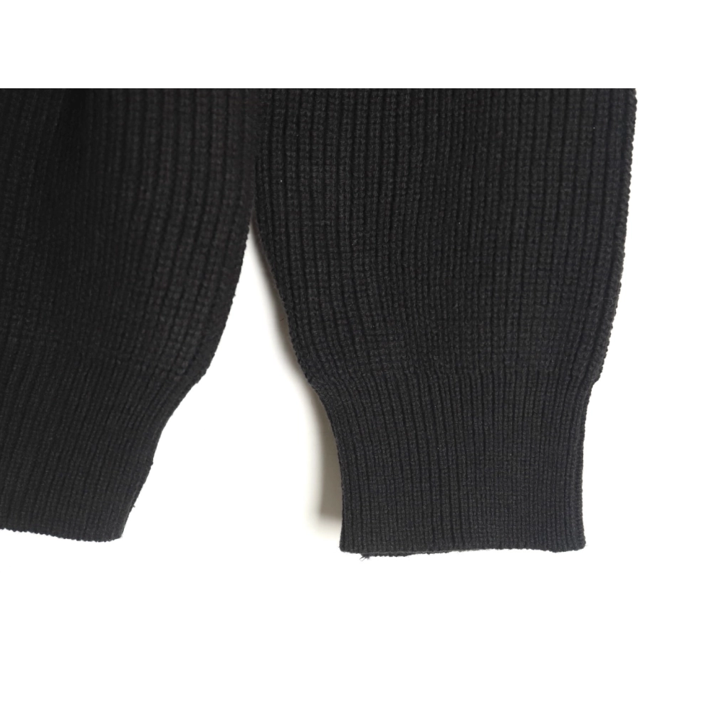 Prada triangle logo iron plate knitted pullover sweater,Prada Sweatshirt,Sweatshirt,APPAREL