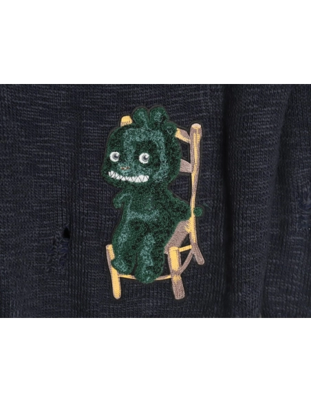 Dior dinosaur chair embroidered crewneck sweater,Dior Sweatshirt,Sweatshirt,APPAREL