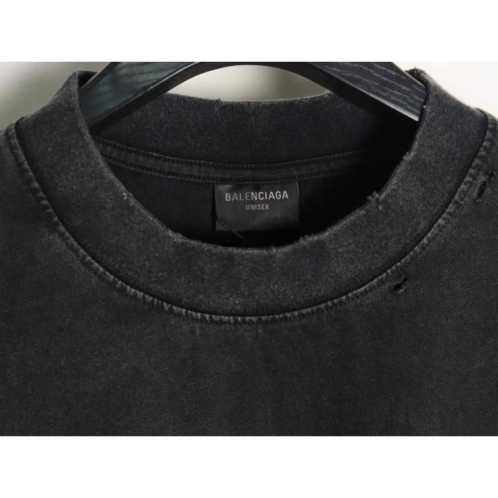 Balenciaga Washed Tape Letters Short Sleeve TShirt,Balenciaga T Shirt,Tshirt,APPAREL