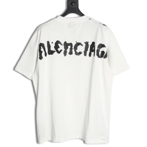 Balenciaga back offset printed shortsleeved Tshirt,Balenciaga T Shirt,Tshirt,APPAREL