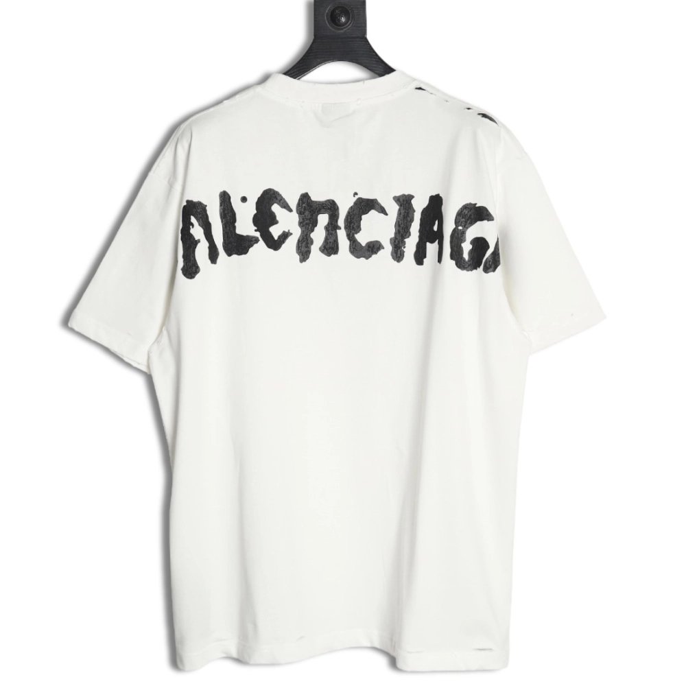 Balenciaga back offset printed shortsleeved Tshirt,Balenciaga T Shirt,Tshirt,APPAREL