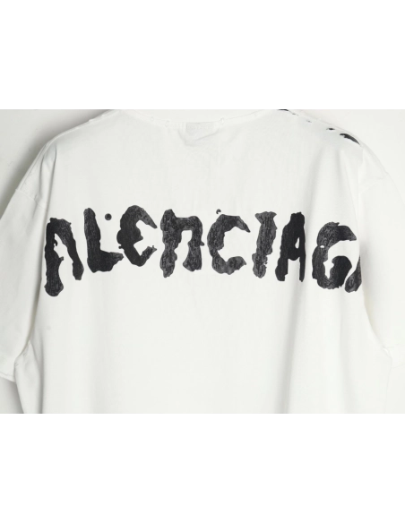 Balenciaga back offset printed shortsleeved Tshirt,Balenciaga T Shirt,Tshirt,APPAREL