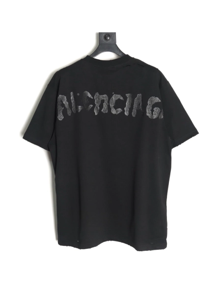 Balenciaga back offset printed shortsleeved Tshirt,Balenciaga T Shirt,Tshirt,APPAREL