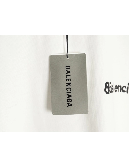 Balenciaga Graffiti Small Letters Print Short Sleeve Tshirt,Balenciaga T Shirt,Tshirt,APPAREL