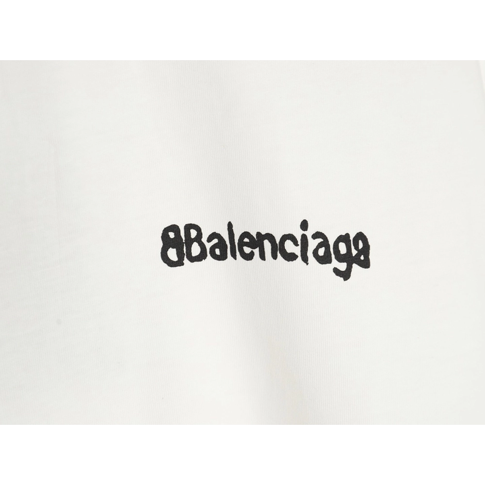 Balenciaga Graffiti Small Letters Print Short Sleeve Tshirt,Balenciaga T Shirt,Tshirt,APPAREL