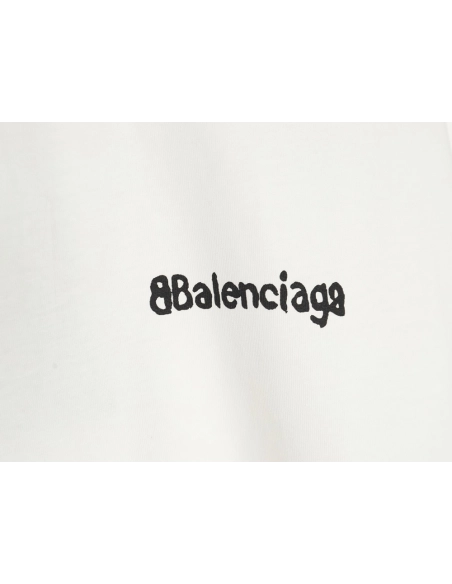 Balenciaga Graffiti Small Letters Print Short Sleeve Tshirt,Balenciaga T Shirt,Tshirt,APPAREL
