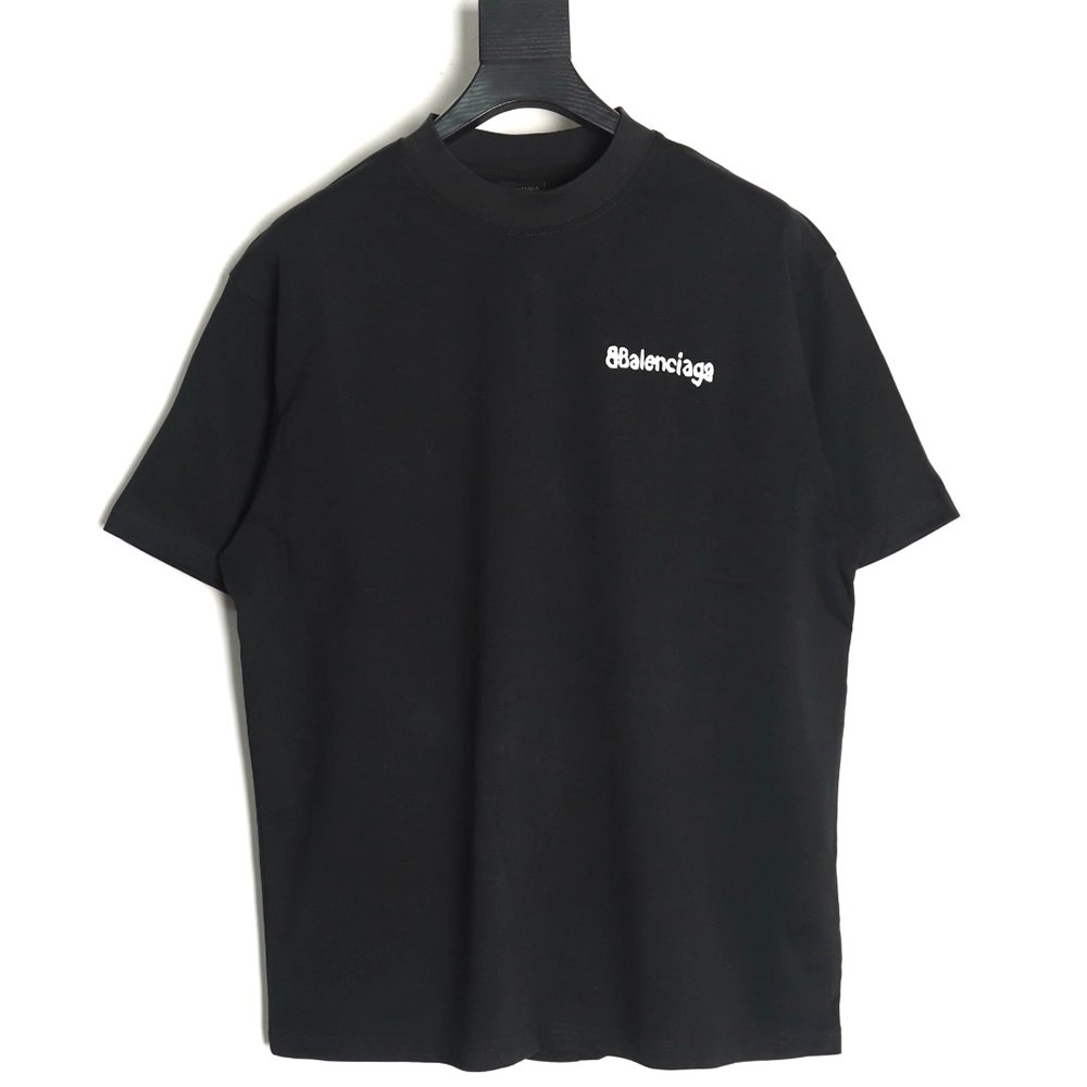 Balenciaga Graffiti Small Letters Print Short Sleeve Tshirt,Balenciaga T Shirt,Tshirt,APPAREL