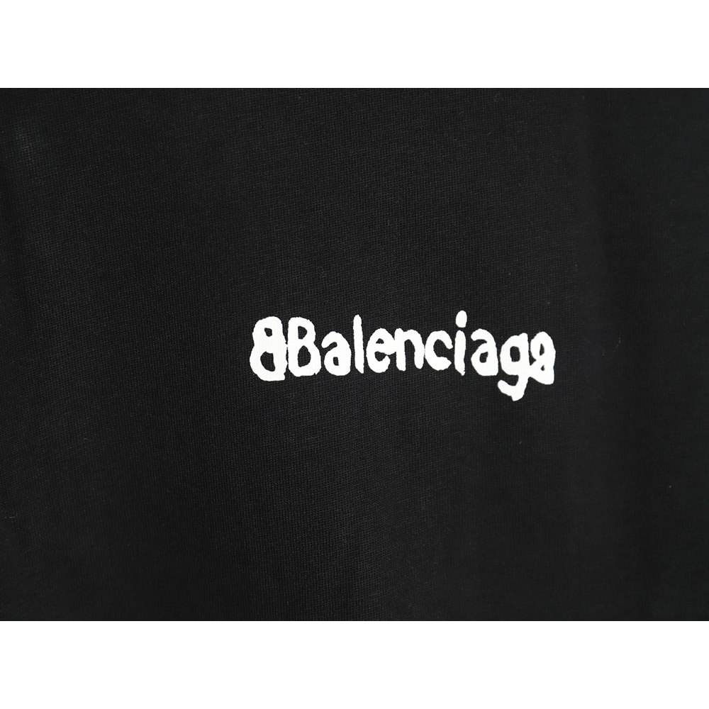 Balenciaga Graffiti Small Letters Print Short Sleeve Tshirt,Balenciaga T Shirt,Tshirt,APPAREL