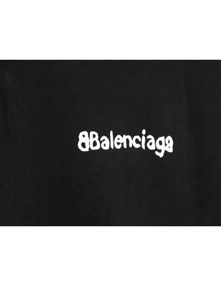 Balenciaga Graffiti Small Letters Print Short Sleeve Tshirt,Balenciaga T Shirt,Tshirt,APPAREL