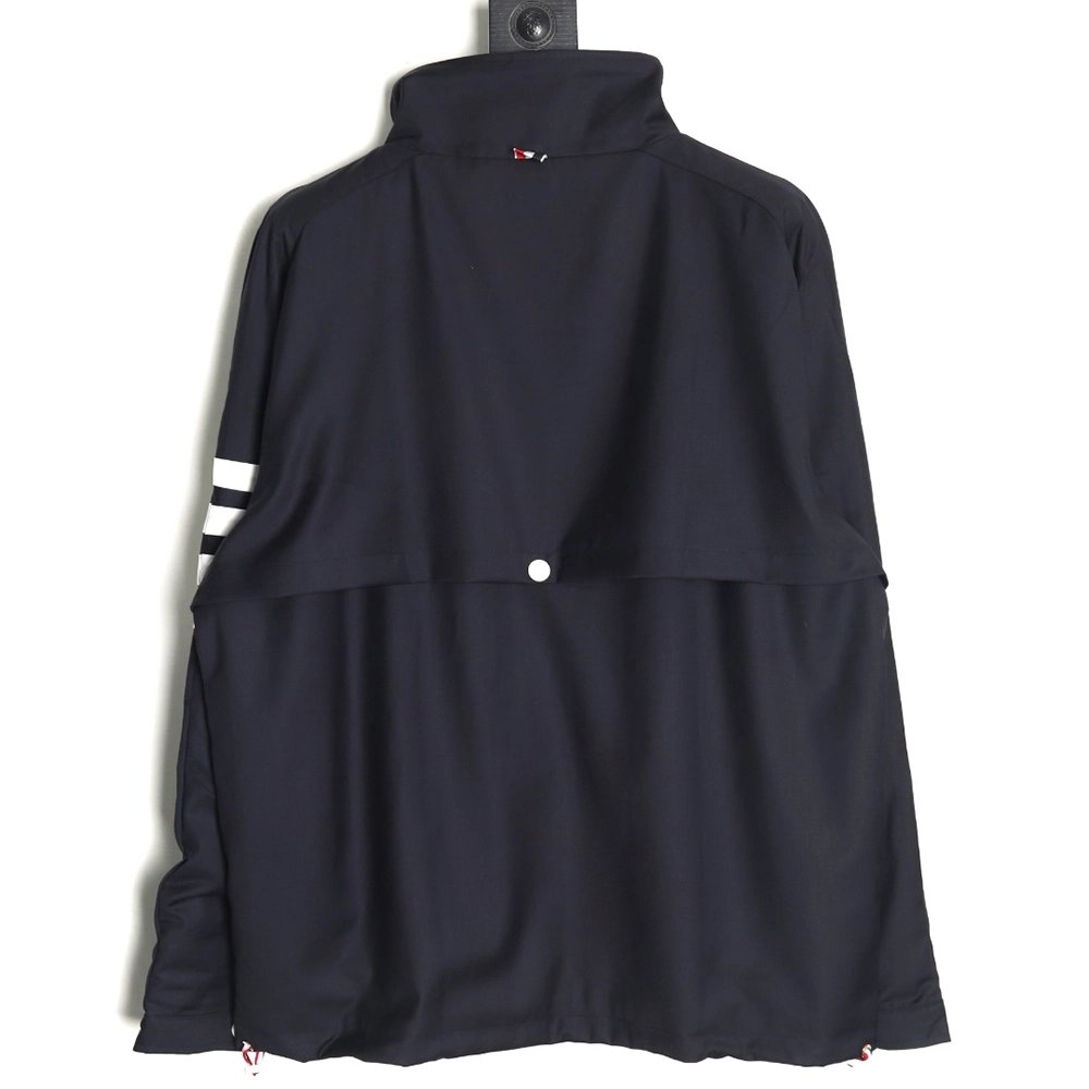 Thom Browne yarndyed fourbar zipup trench coat,Thom Browne Jacket,Jacket,APPAREL