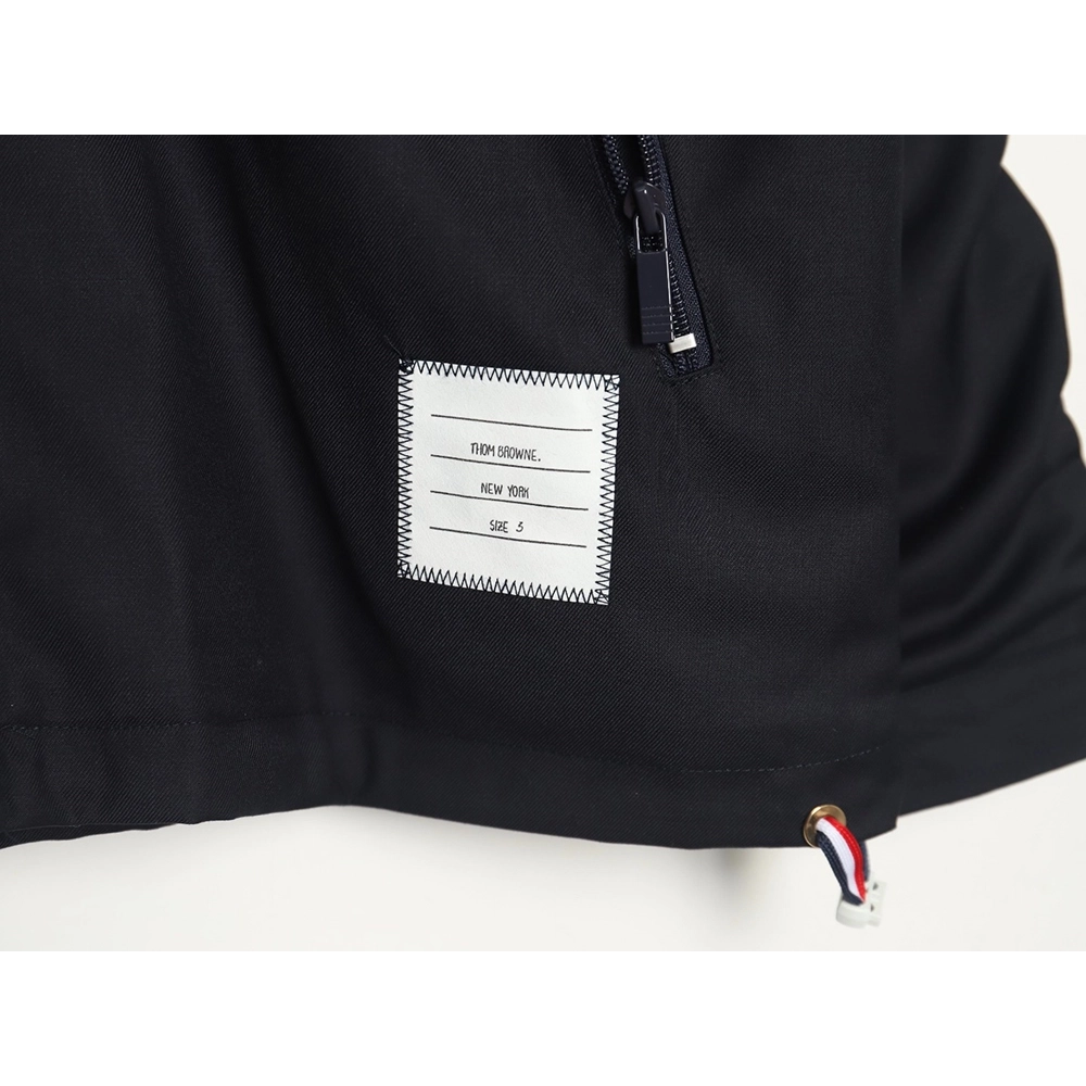 Thom Browne yarndyed fourbar zipup trench coat,Thom Browne Jacket,Jacket,APPAREL